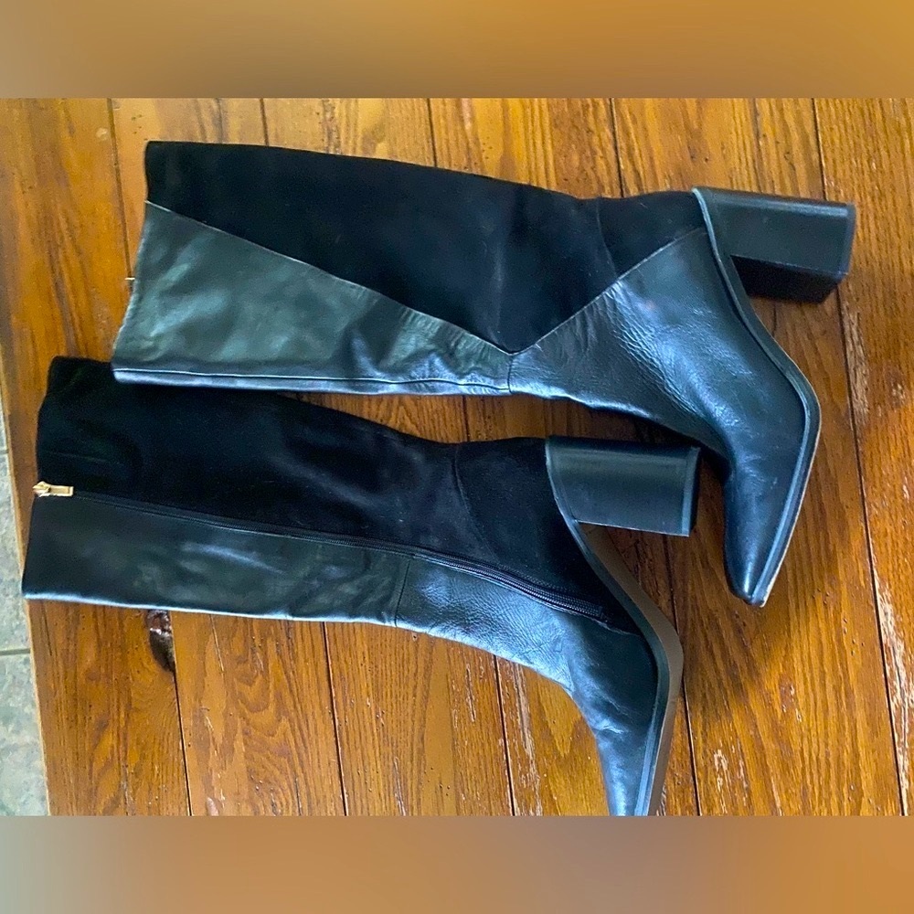 Black Leather Women's Boots 10